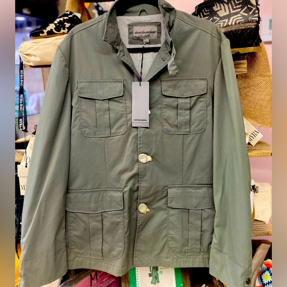 Men’s jacket, Johnston & Murphy, never used with tags , grey color